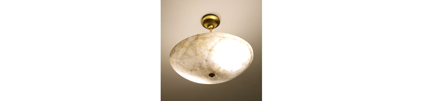 Suspensions et plafonniers artisanaux en onyx mexicain